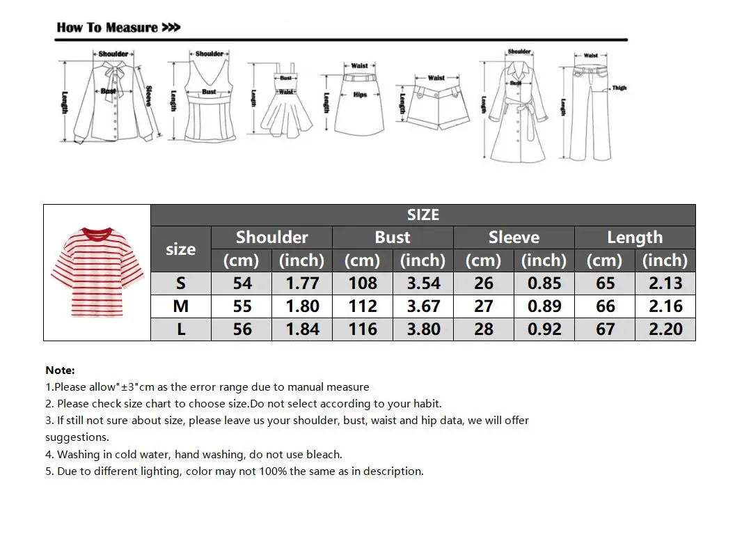 Striped Cotton Summer Tee Women