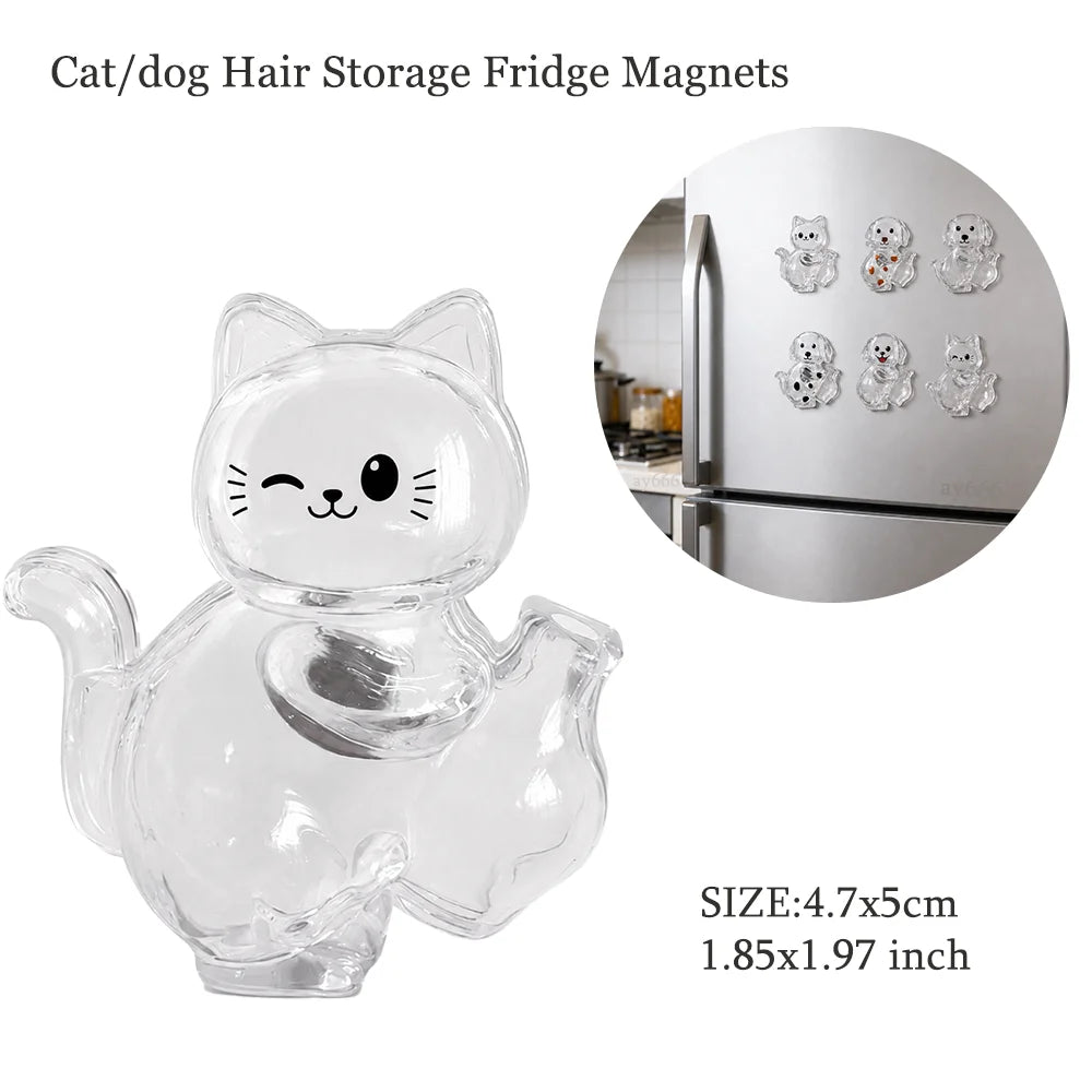Transparent Cute Dog Pendant Keychain Creative Pet Hair Storage Capsule Hanging Ornament for Pet Lover DIY Pet Memorial Keychain