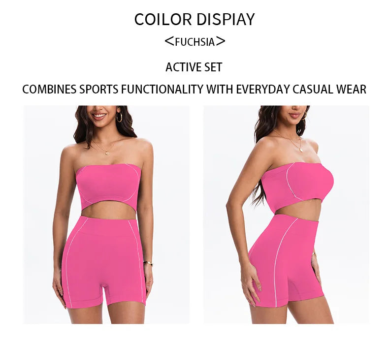 Women's Side Line Contrast Yoga Set Flat Seam Moisture Wicking Anti Rubbing Outdoor Workout Daily Trendy Fitness Two Piece Suit