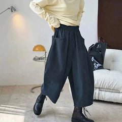 Women's Wide-Leg Pants Oversized Casual Harem Trousers with Pockets