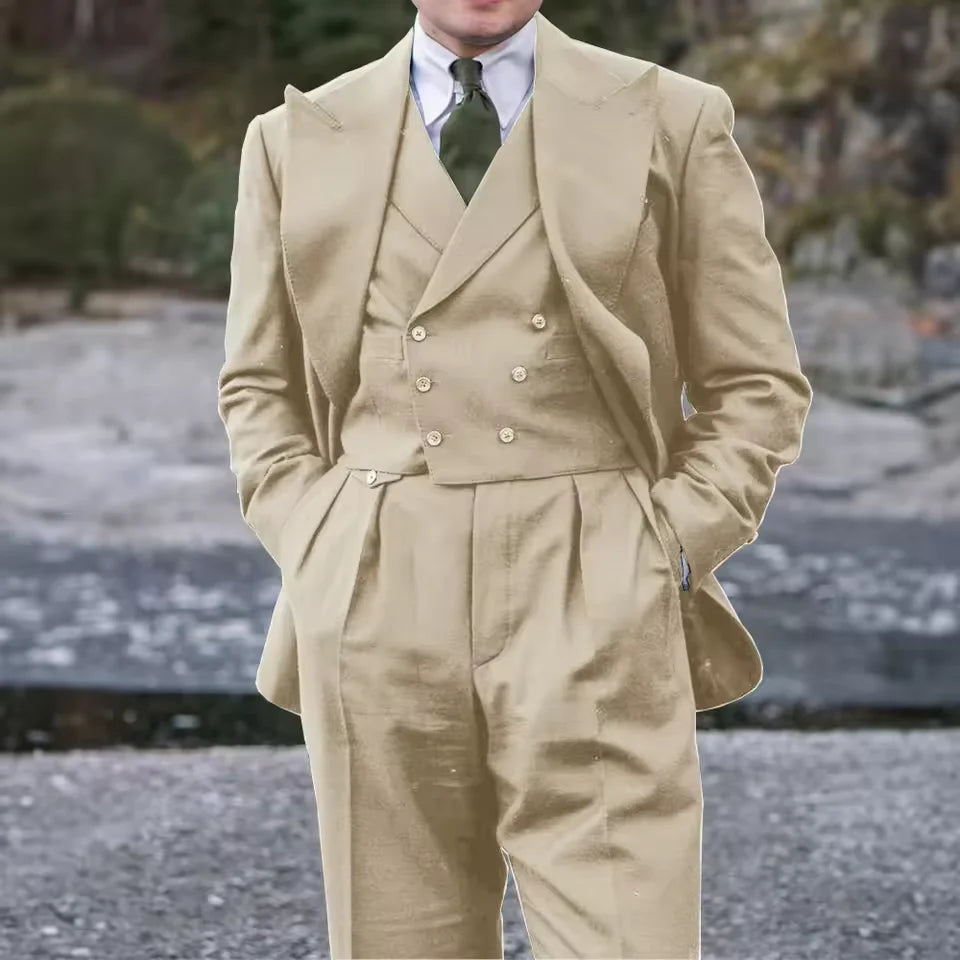 Elegant Double Breasted Three Piece Suit