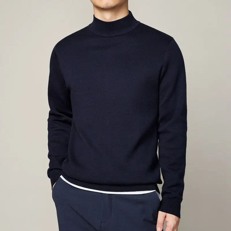 Mock Neck Slim Knit Sweater