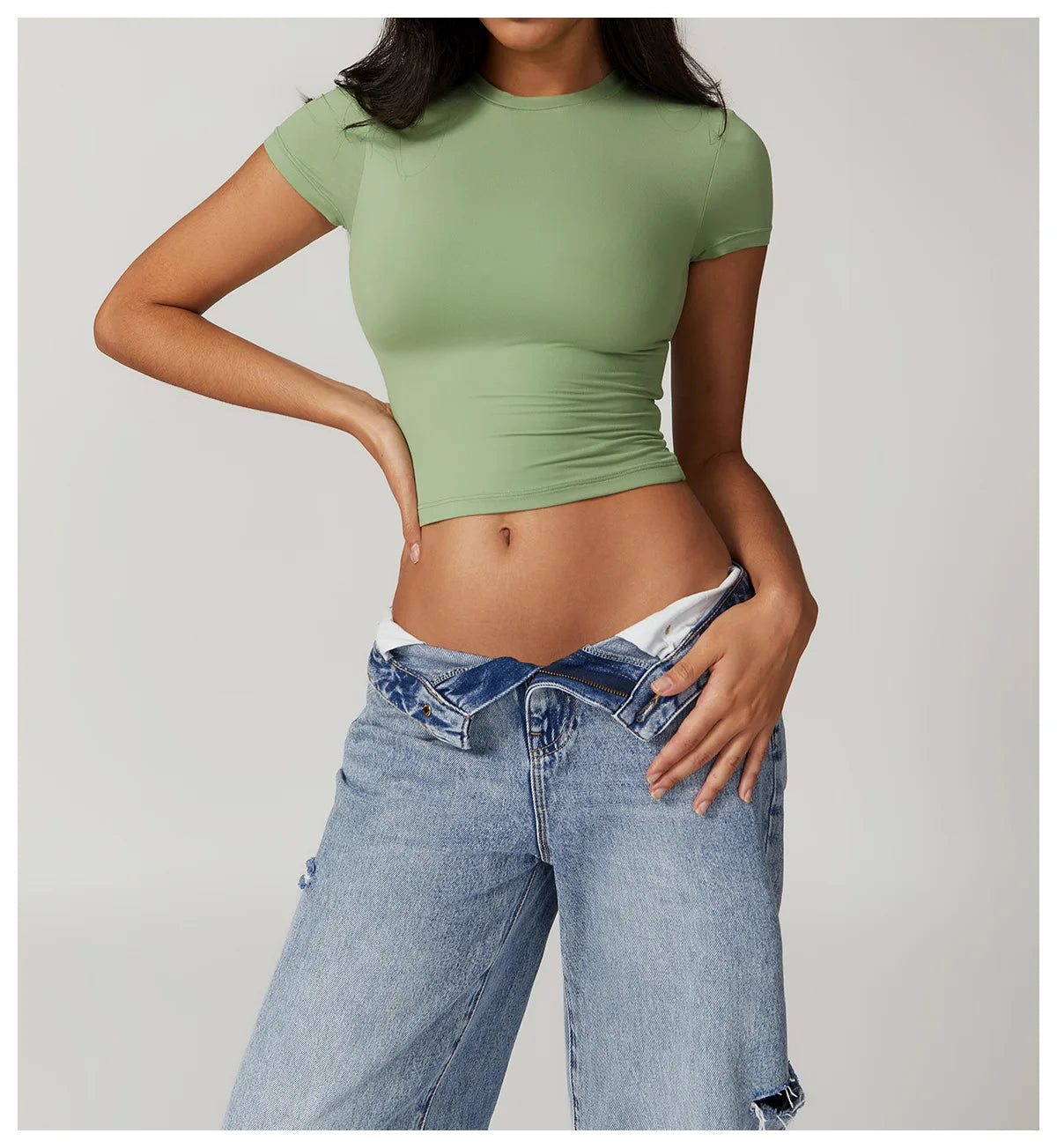 Yoga Shirts Women Sexy Exposing The Navel Short Sleeve Workout Crop Top Gym Top Fitness Running Workout Sport T-shirts Yoga Wear