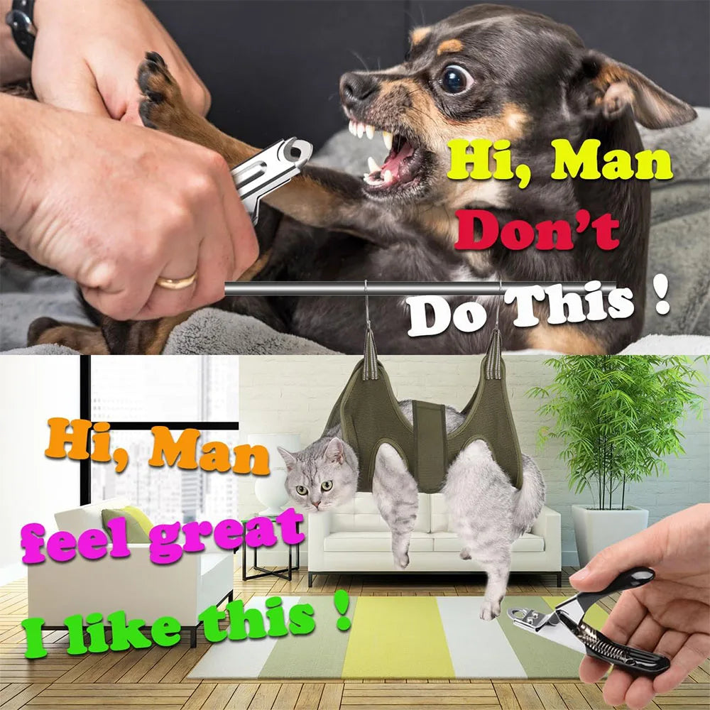 Pet Grooming Hammock Cat Dog Nail Clipper Fixer Teddy Hook Type Feeding Anti-scratch Artifact Restraint Bag Pet Accessories