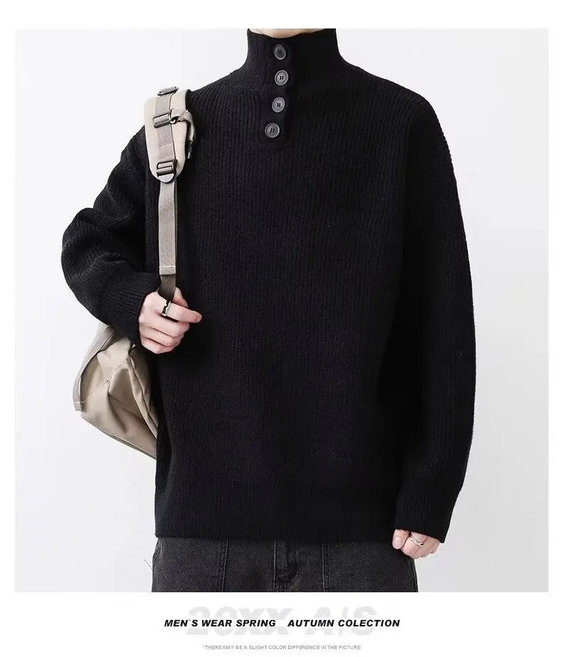 Sweater Men's Winter Turtleneck Base Layer Warm Thickened Wool Pullovers