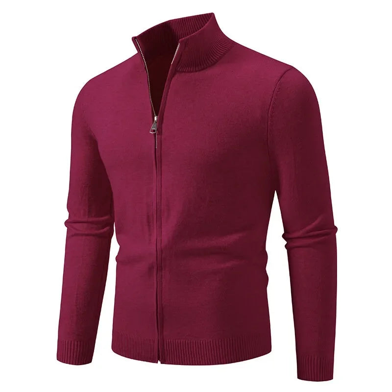 Slim Zip Knit Cardigan
