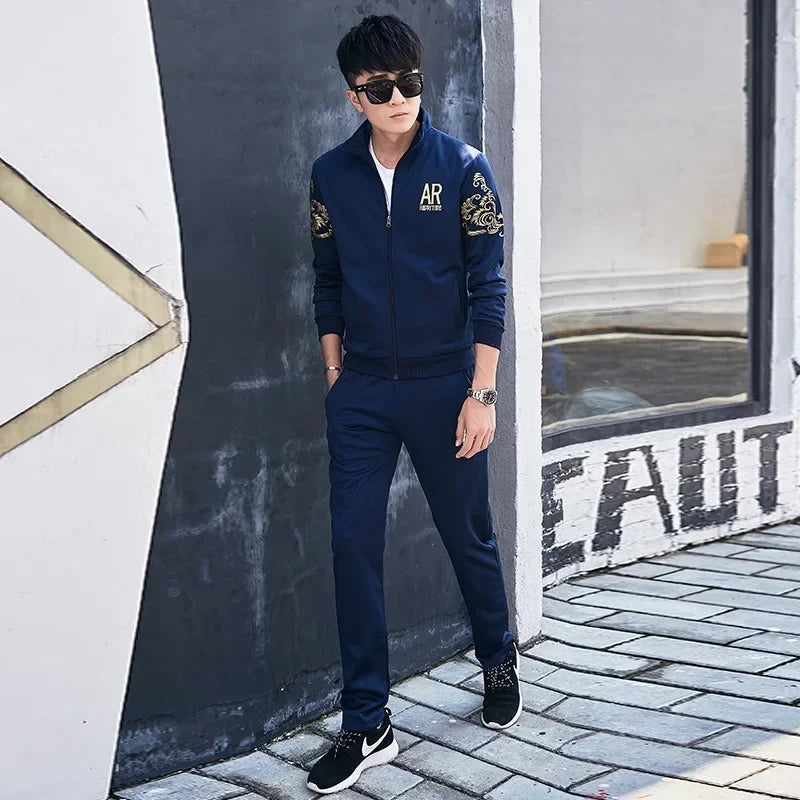 Booerjue Plus Jacket Sweatpants Sweatsuit