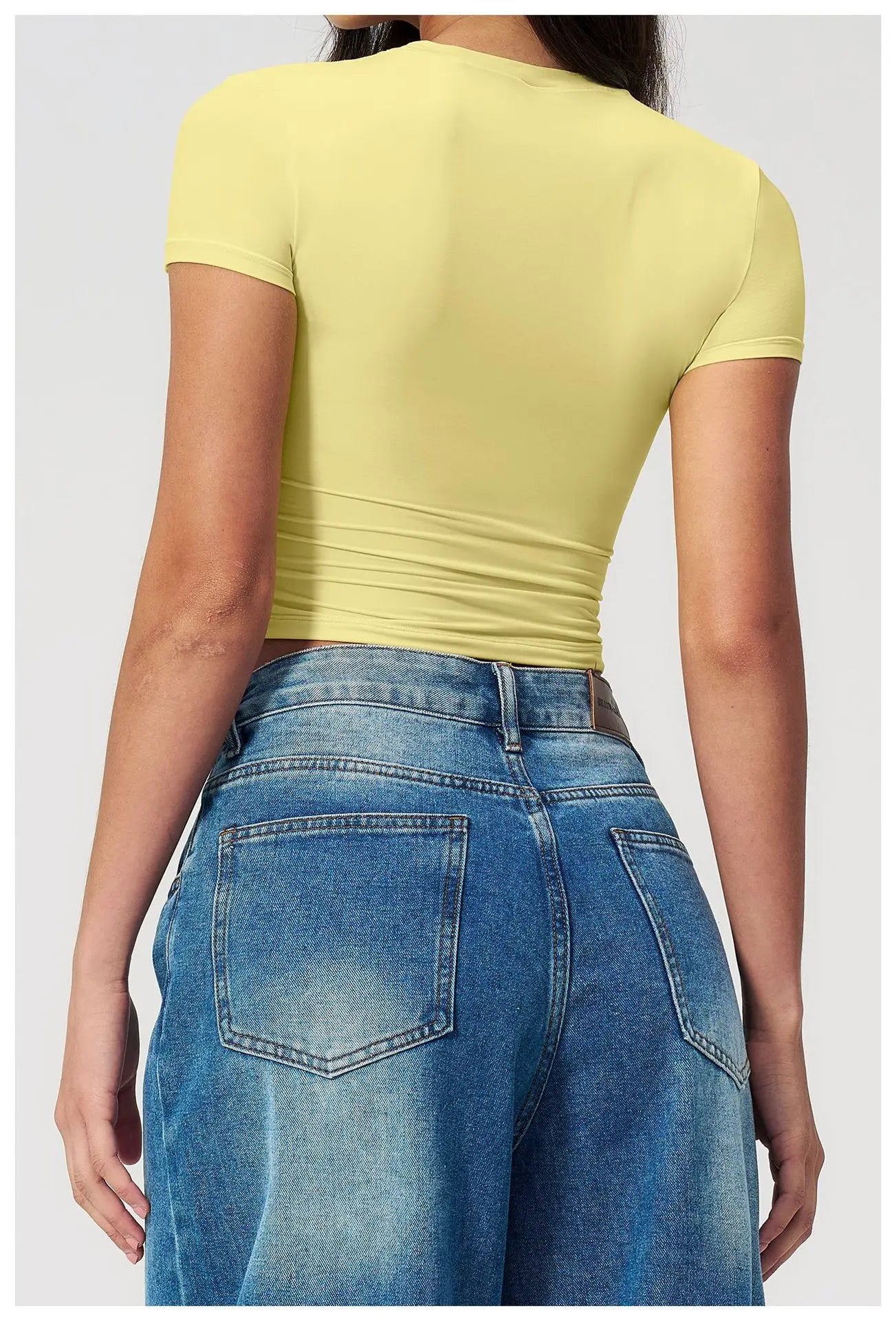 Yoga Shirts Women Sexy Exposing The Navel Short Sleeve Workout Crop Top Gym Top Fitness Running Workout Sport T-shirts Yoga Wear