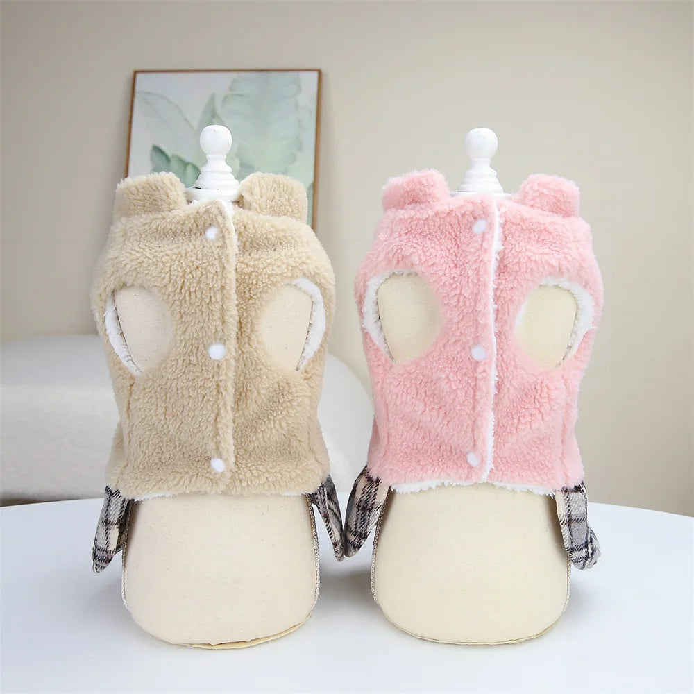 Cute Pet Dress Autumn Winter Plaid Princess Skirt Small Dog Coat Puppy Party Clothes Poodle Yorkie Apparel