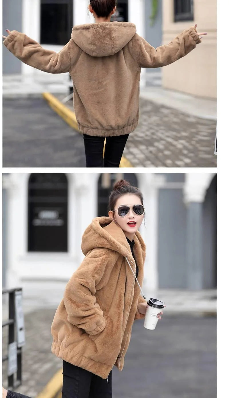 Plush Hooded Flannel Winter Jacket