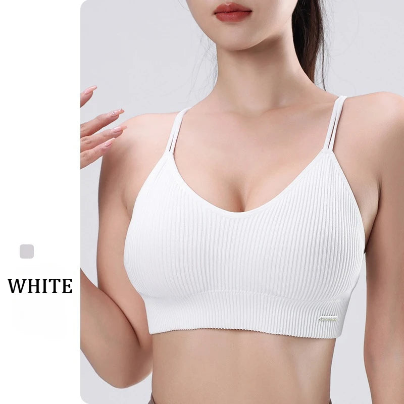 Women's Sports Bra Shock-proof Push-up Beautiful Back Cross Fitness Vest Top Gym Clothing Yoga Vest Running Sexy Fitness Bra
