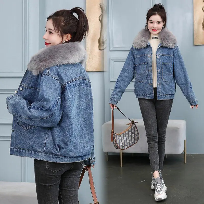 Coats Jean Jackets Women 2025 Winter Denim Jacket Designer Very Warm Latest Fashion High Quality Woman Coat Overcoat Cowgirl