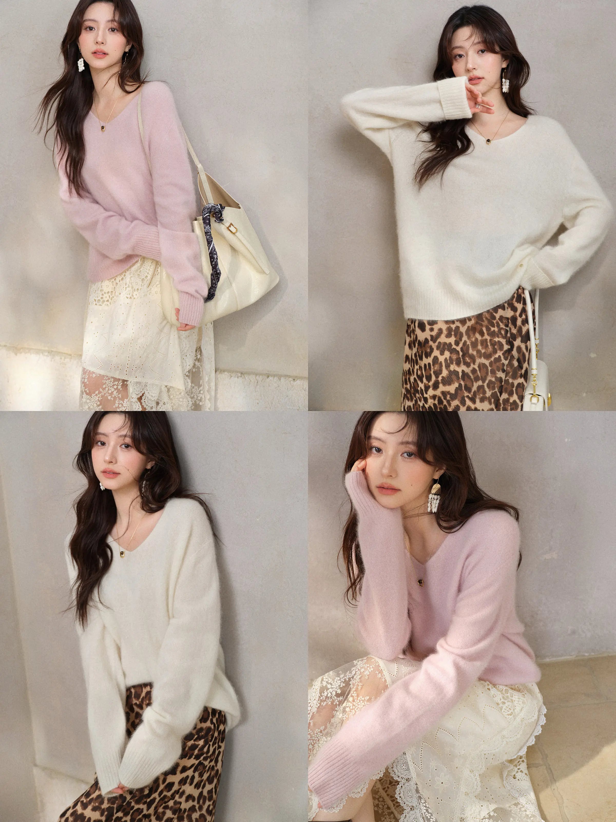 Elegant Wool Knit Skirt Set