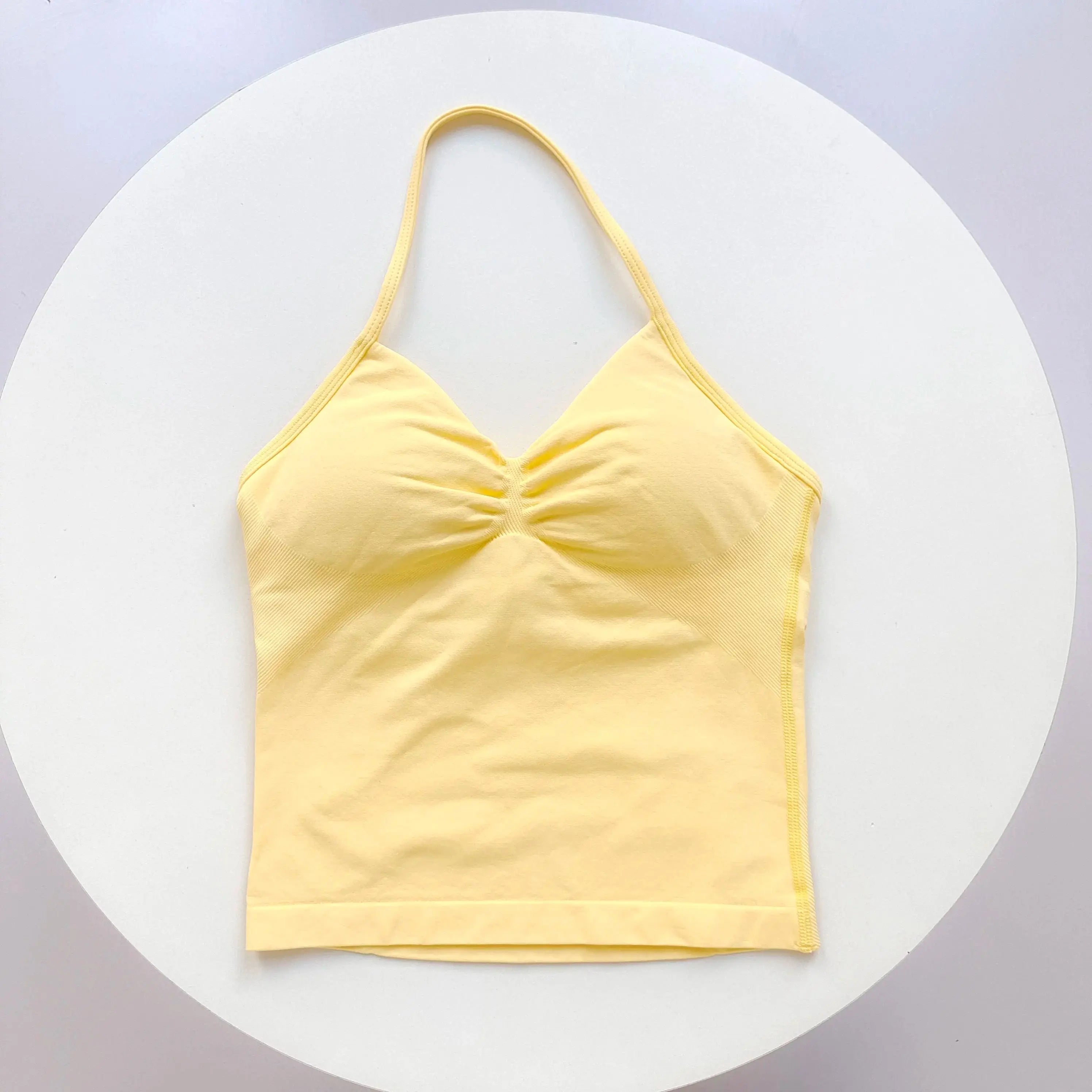 Women's Sexy Sports Bra - Open Back Design, Breathable Stretchy Fabric for Yoga - Elegant Solid Color All-Season Activewear