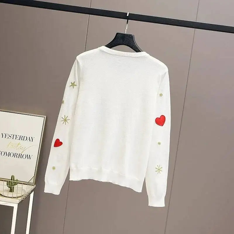 Embroidered Knit Cardigan Sweater