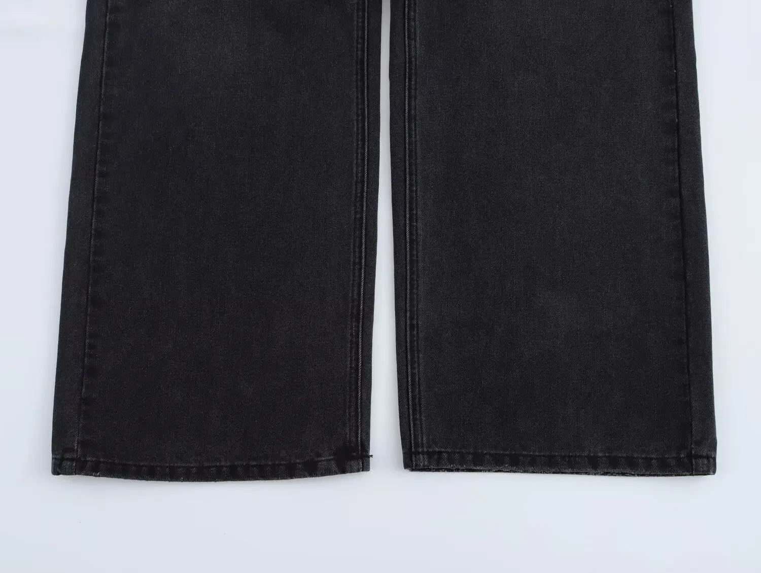 Slanted Placket Retro Wide Jeans