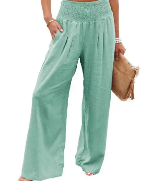 Drawstring Beach Wide Leg Pants
