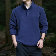 2025 Men Sweatshirt Turtleneck Half Button Pullover Male Polar Fleece Casual Basic Elegant Work Wear Winter Autumn Warm Jacket