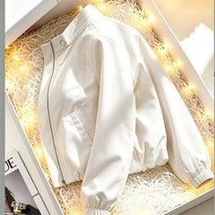 Women's Coat Tops 2026 Spring Autumn New Jacket Fashion Stand Up Collar Short Thin Casual Jacket Tops Assault Outerwear Female