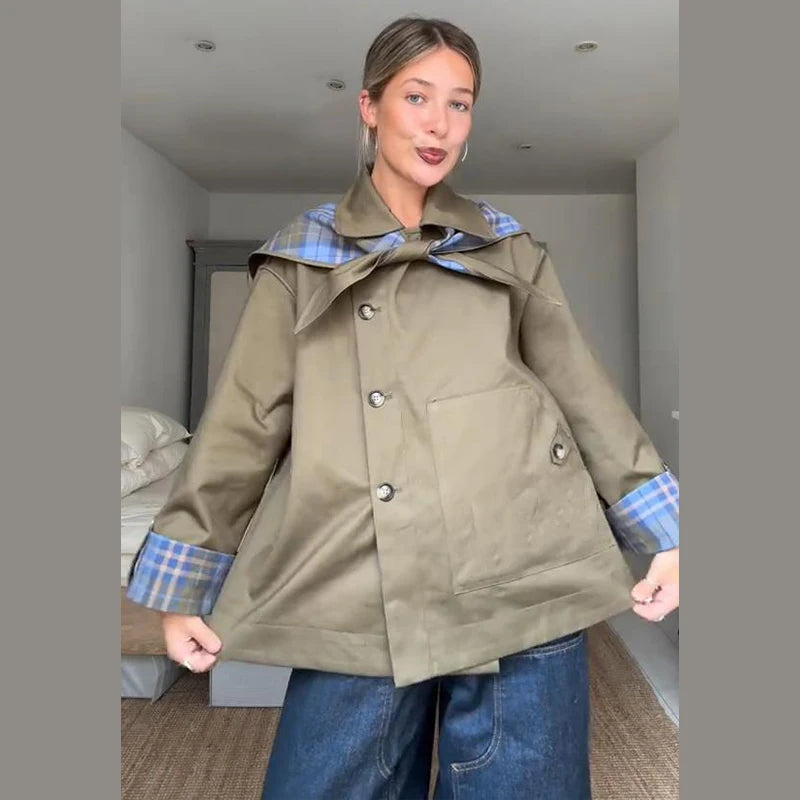 Casual Double Sided Women Coats Loose Long Sleeve Turn-Down Collar Pocket Female Jacket 2026 Autumn Fashion Lady Outwear New