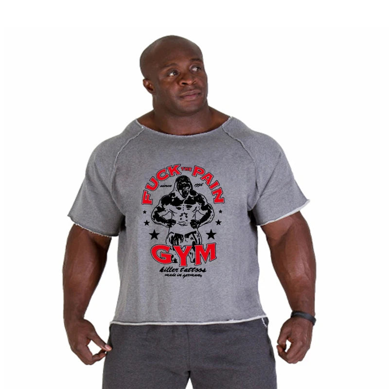 Men's T Shirts Fitness Men Bodybuilding  Shirt Batwing Sleeve Rag shirt Gym Fitness Muscle Running T shirt