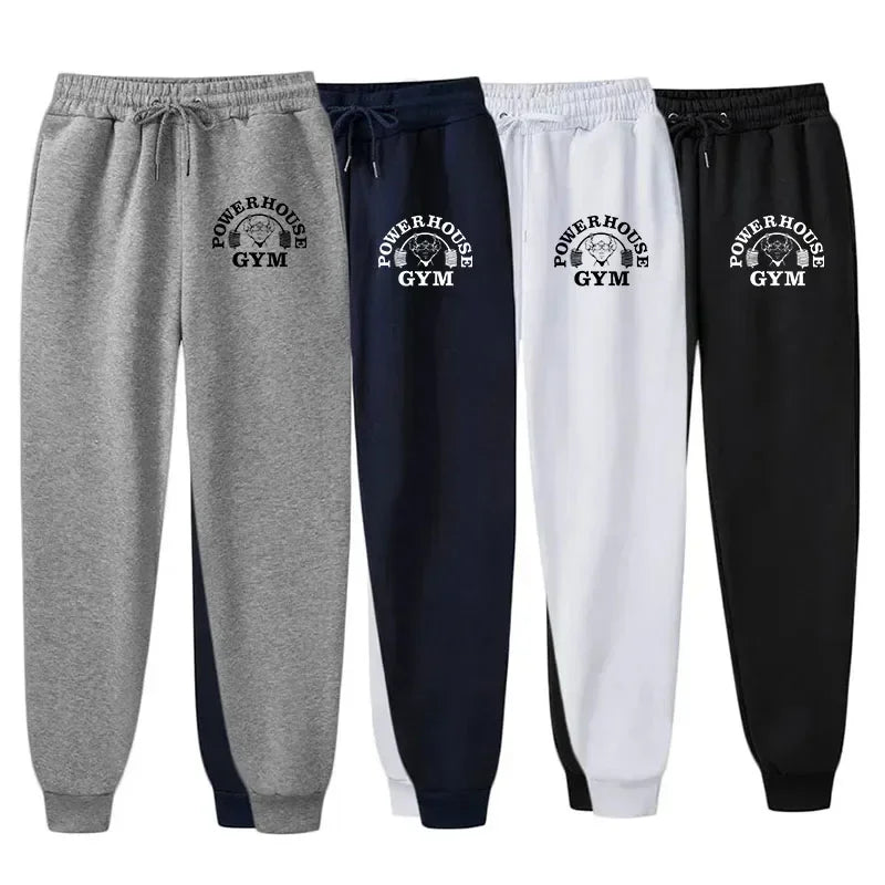 Men'S Casual Joggers with Elastic Drawstring Waist & Cuffed Ankles - 100% Polyester Knit, Loose Fit Print Athletic Pants for Gym