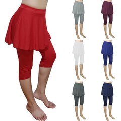 Women Leggings Skirt Tennis Pants Spandex Sports Elastic Cropped Culottes Legins Yoga Pants Women's Sports Fitness Leggings