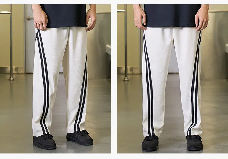 RIGORER 2026 New Straight Joggers Men Jogging Sweatpants Sportswear Knit Tracksuit Sports Pants Trousers Wide Leg Clothing