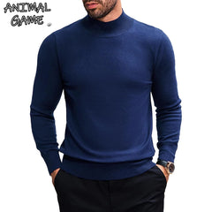 Stretch Mock Neck Knit Sweater