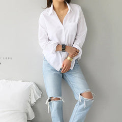 Modern Office Essential White Blouse