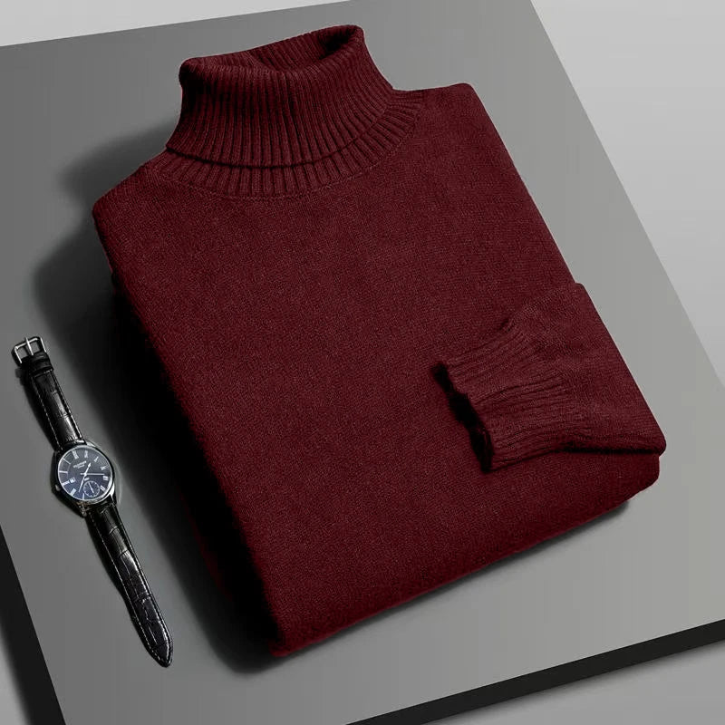 Slim Turtleneck Knit Pullover