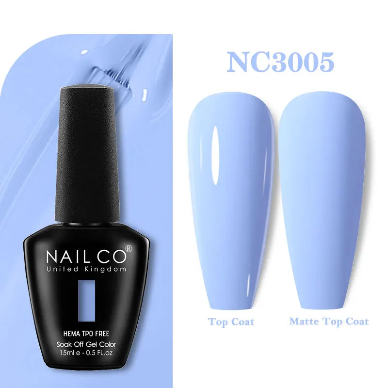 NAILCO 333 Colors Gel Nail Polish Semi Permanent Varnishes Nails Art Design Hybrid Soak Off Top Base Coat UV Gel Manicure 15ml