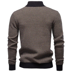 Striped Mock Neck Knit Sweater