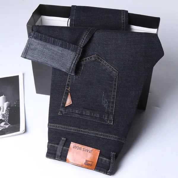 Classic Straight Stretch Denim Jeans