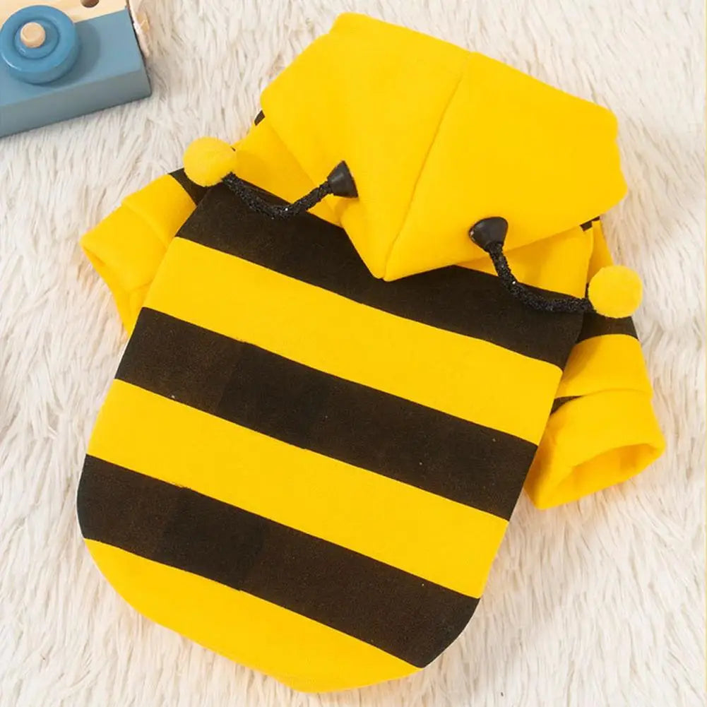 Bee Pet Puppy Coat Apparel Outfit Dog Hoodies Winter Warm Cat Cosplay Costume Holiday Outfit for Small Medium Dogs & Cats