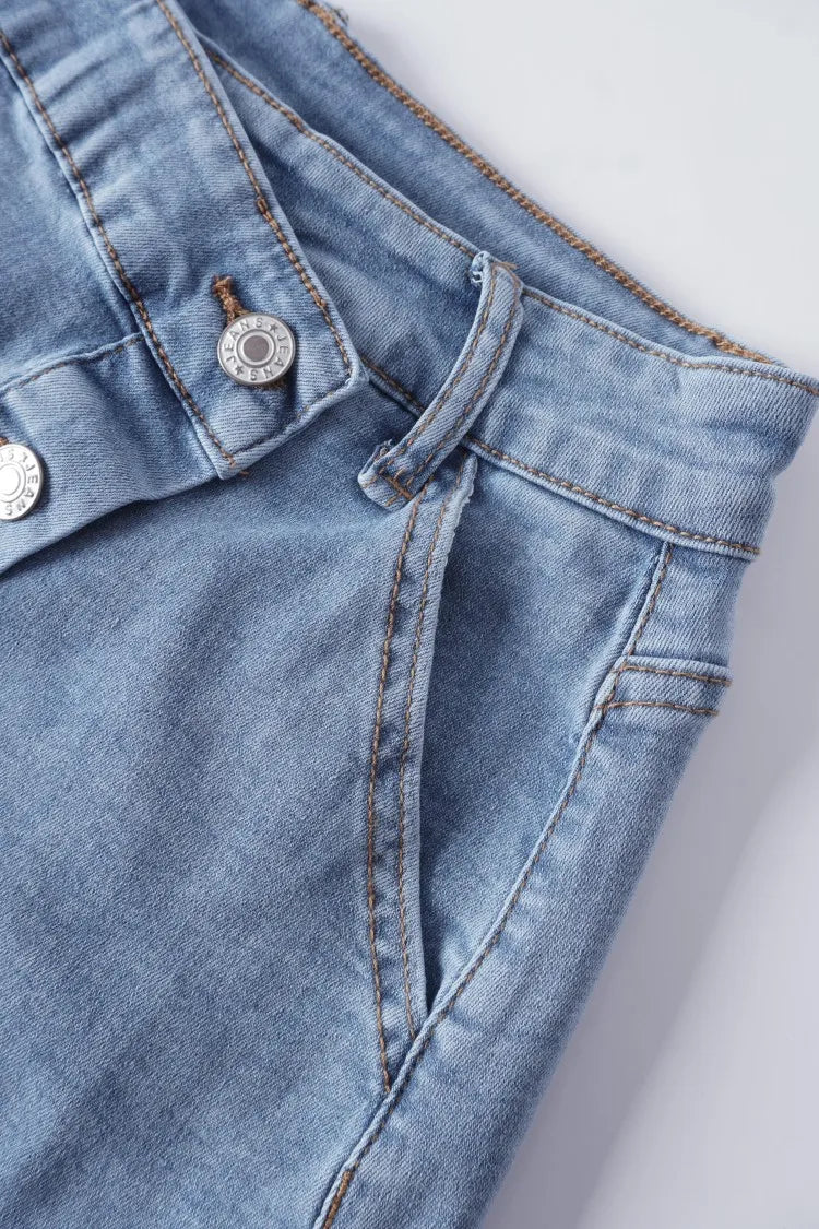Trendy Asymmetric High Waist Denim Shorts