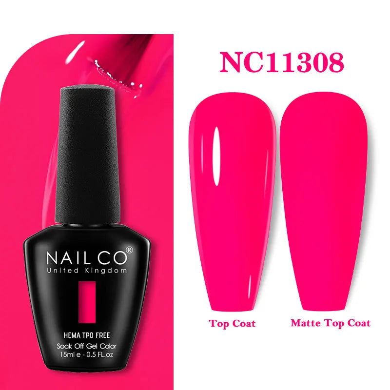 NAILCO 333 Colors Gel Nail Polish Semi Permanent Varnishes Nails Art Design Hybrid Soak Off Top Base Coat UV Gel Manicure 15ml