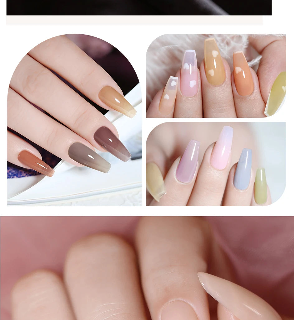 NAILCO 15ml Colorful Jelly Gel Nail Polish Gorgeous Color HEMA TPO FREE Soak Off UV LED Semi Permanent Long Wear Gel Varnish