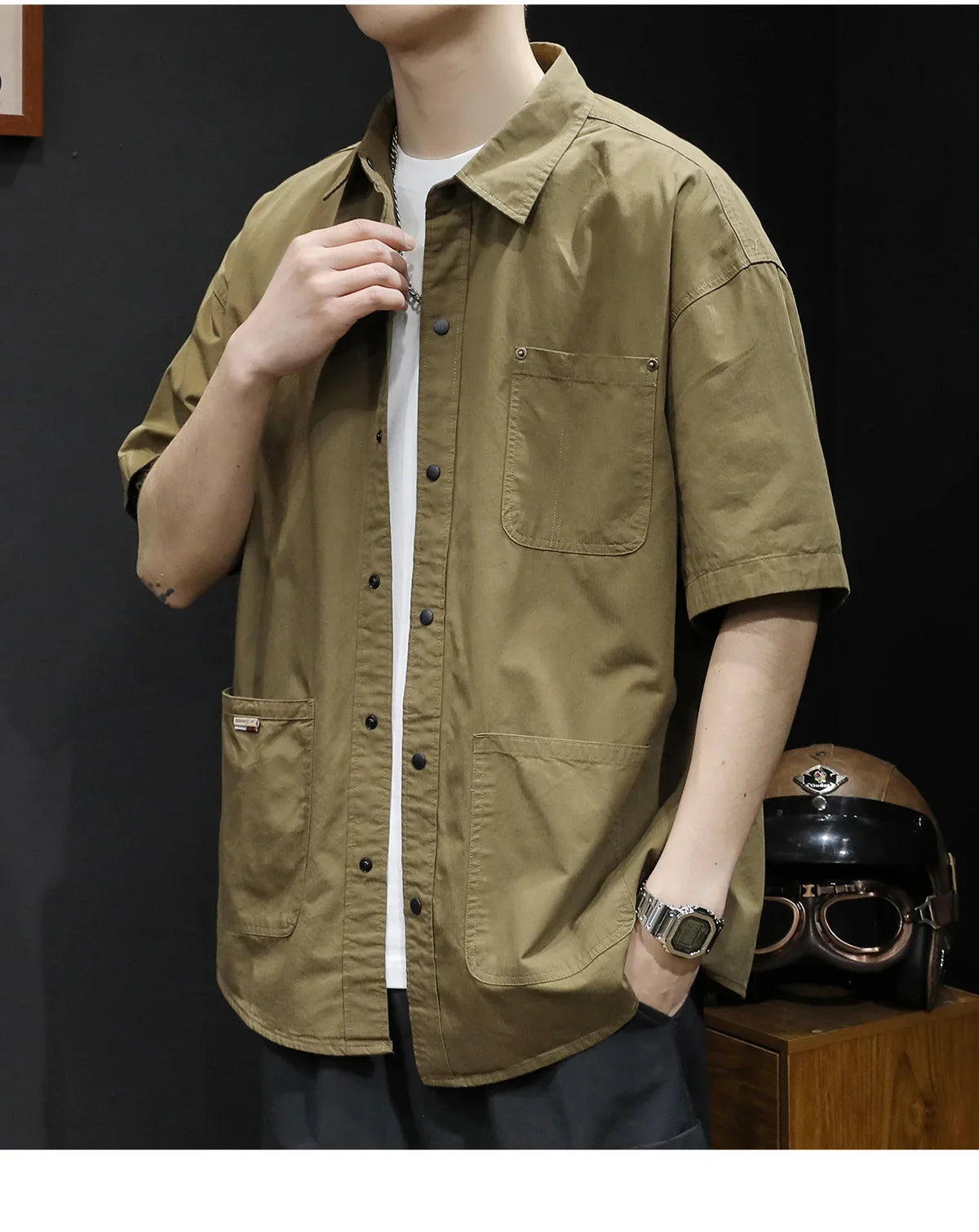 Trendy Casual Zipper Shirt Men