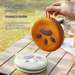 Pet silicone folding bowl dual-purpose water and food feeding bowl outdoor portable folding storage cat pet bowl  Pet supplies
