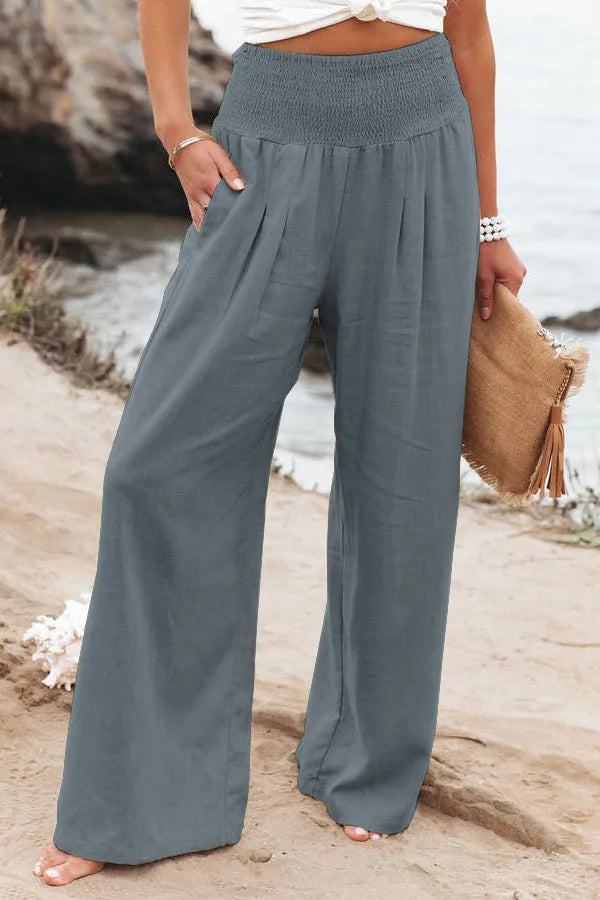 Drawstring Beach Wide Leg Pants