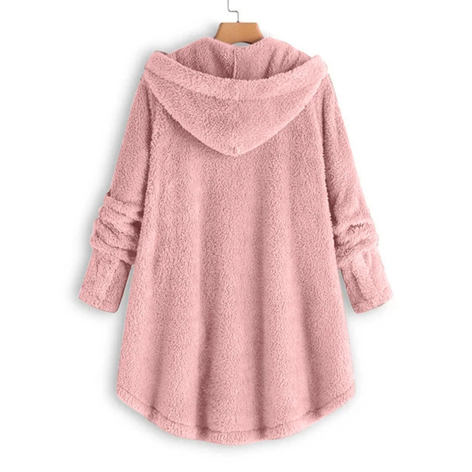Plush Asymmetric Winter Casual Coat
