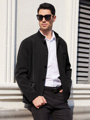 Men’s Plus-Size Stand Collar Business Blazer