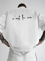 Men's T-shirt, Life is like a play, Dual-sided Pattern Men's Loose-Fitting T-shirt for Attitude in Life men clothing t shirts