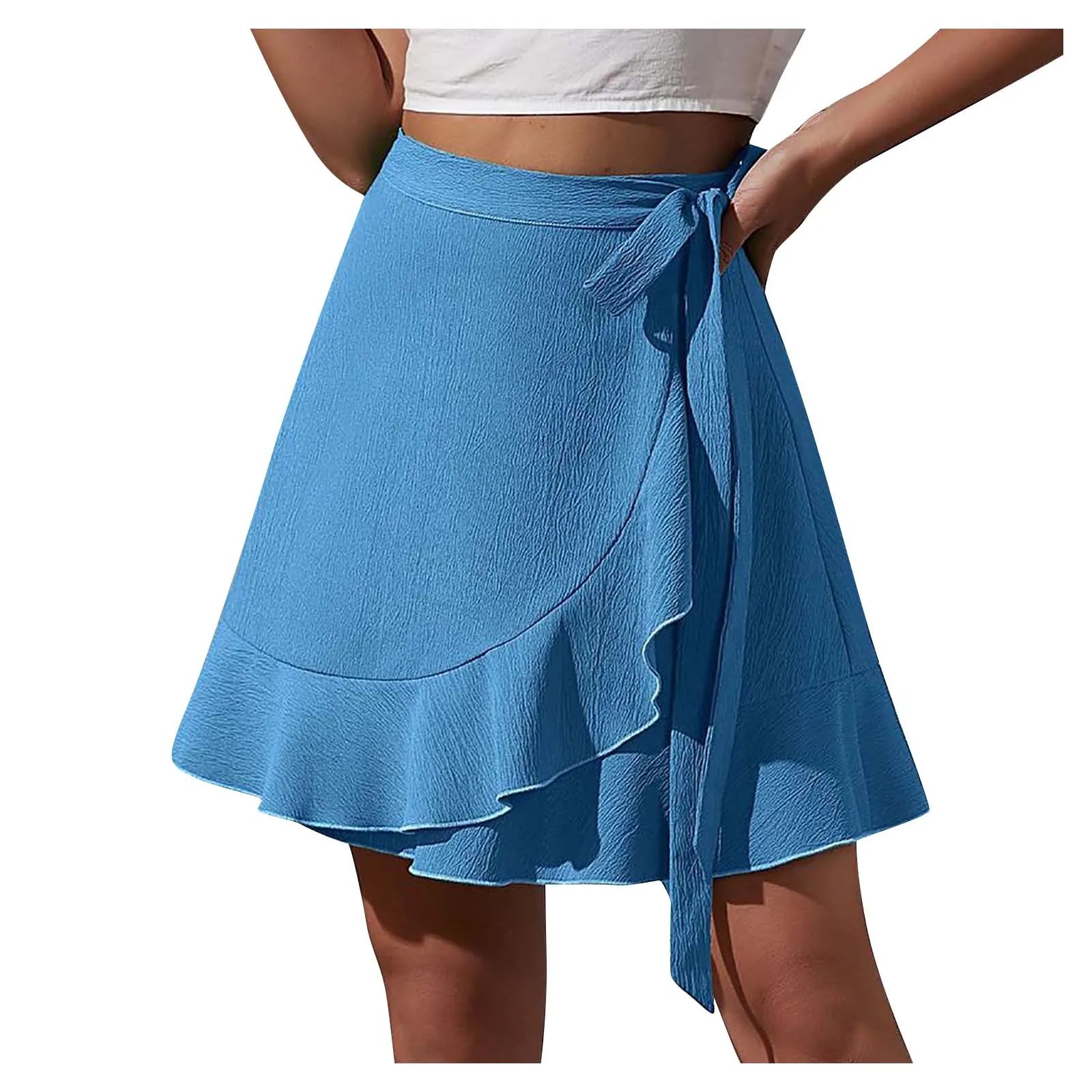 High Waist Chiffon Ruffle Skirt