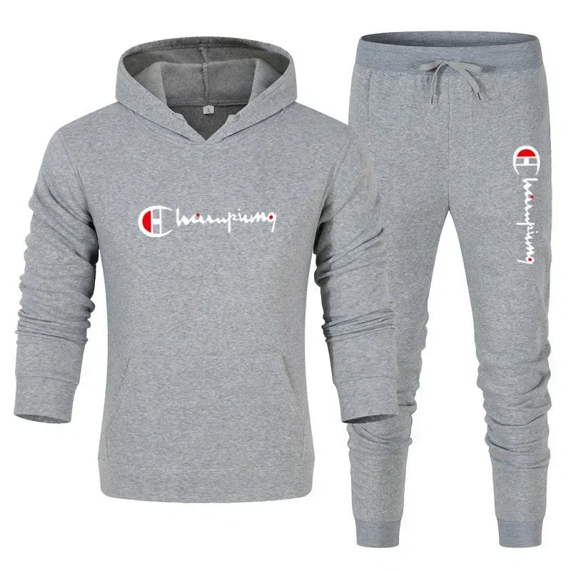 Men's 2 Piece Tracksuit Hooded Sweatshirt Sweatpants Casual Jogger Sportswear Streetwear Sets Male Sports Suits Outfit Clothing