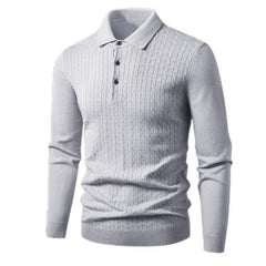 Ribbed Polo Knit Pullover