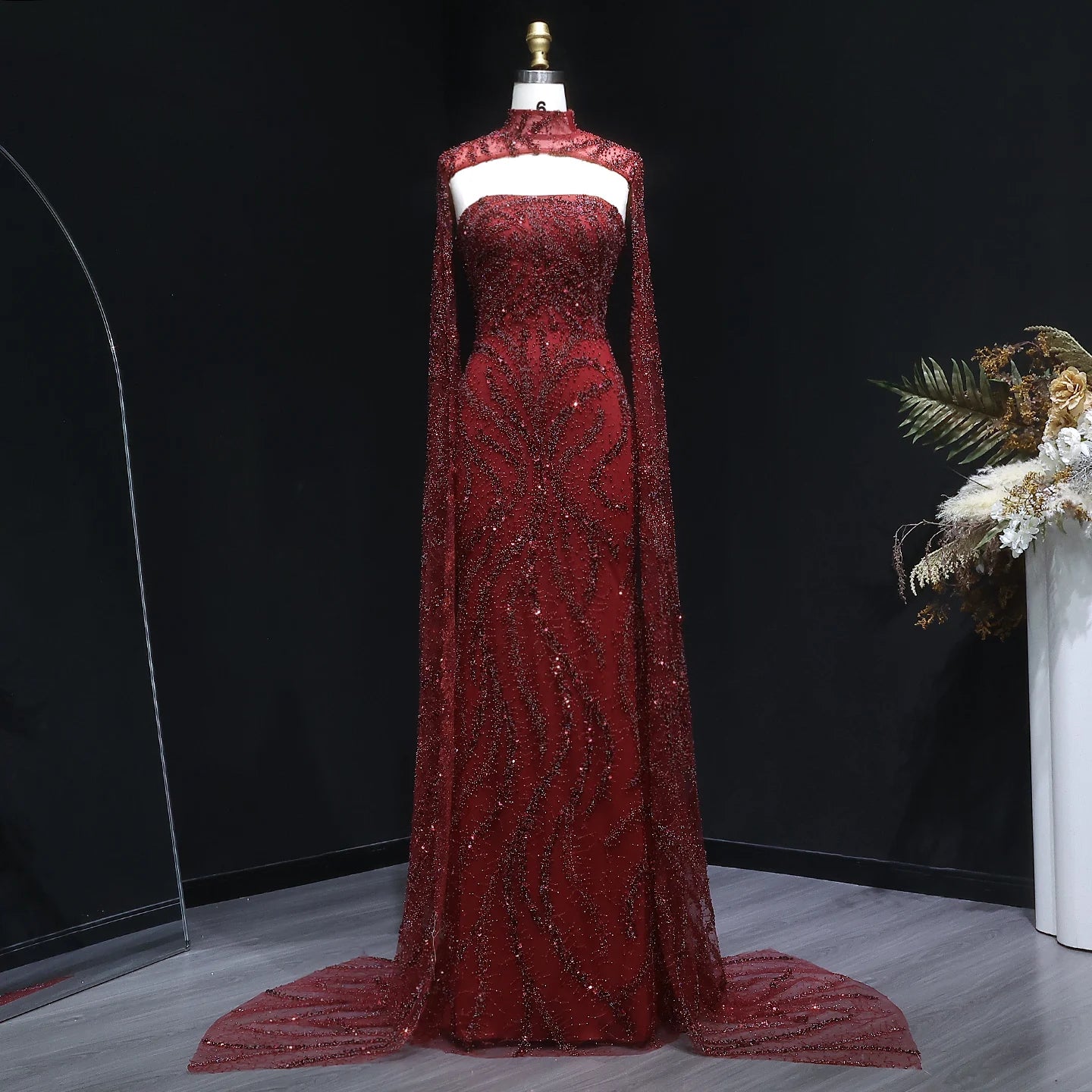 Sharon Said 2026 Luxury Evening Party Gowns Women' s Wedding Prom Dresses with Flowing Sleeves Elegant Mermaid SS663 Customized