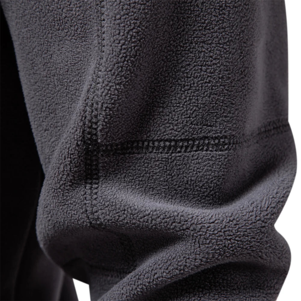 Thick Fleece Zip Neck Pullover