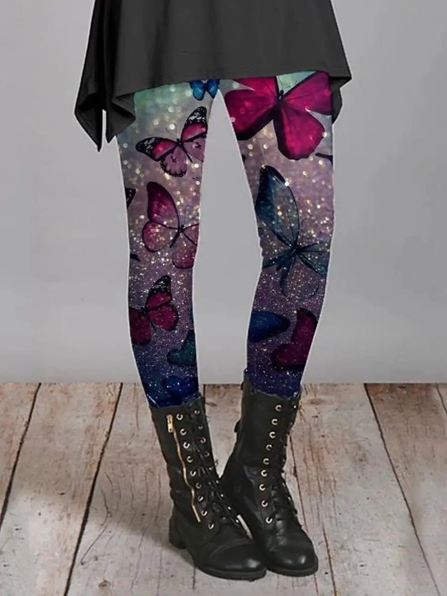 Women's Leggings Vintage Flower Pattern 3D Printed Outdoor Trousers New Stretch Elastic Waist Fall Winter Festival Streetwear